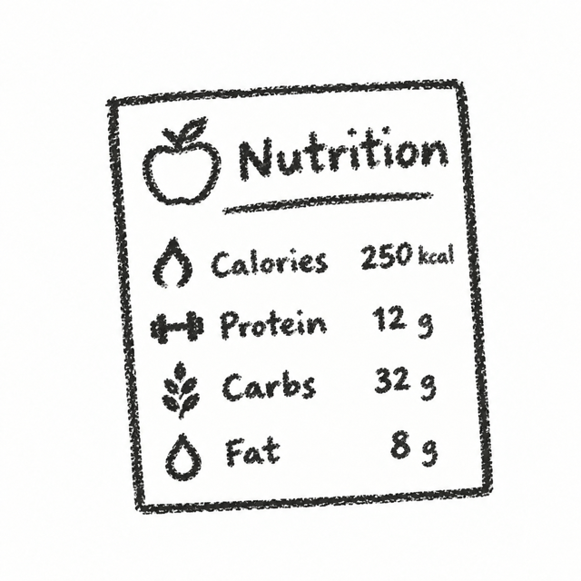 Nutrition label sketch